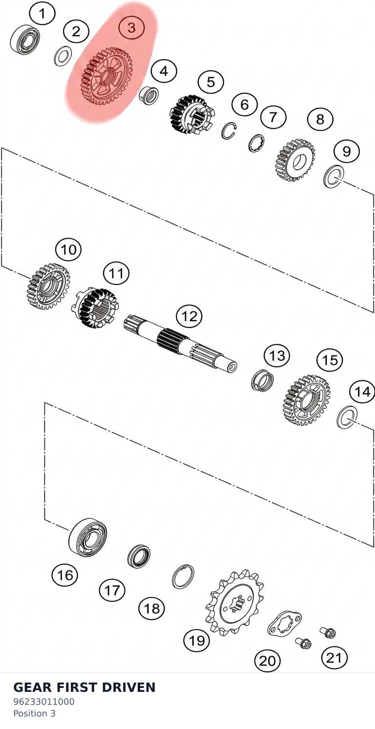 Diagram preview: GEAR FIRST DRIVEN (96233011000)
