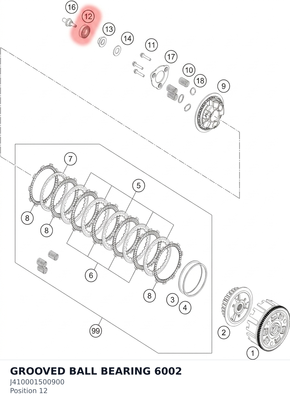 Diagram preview: GROOVED BALL BEARING 6002 (J410001500900)