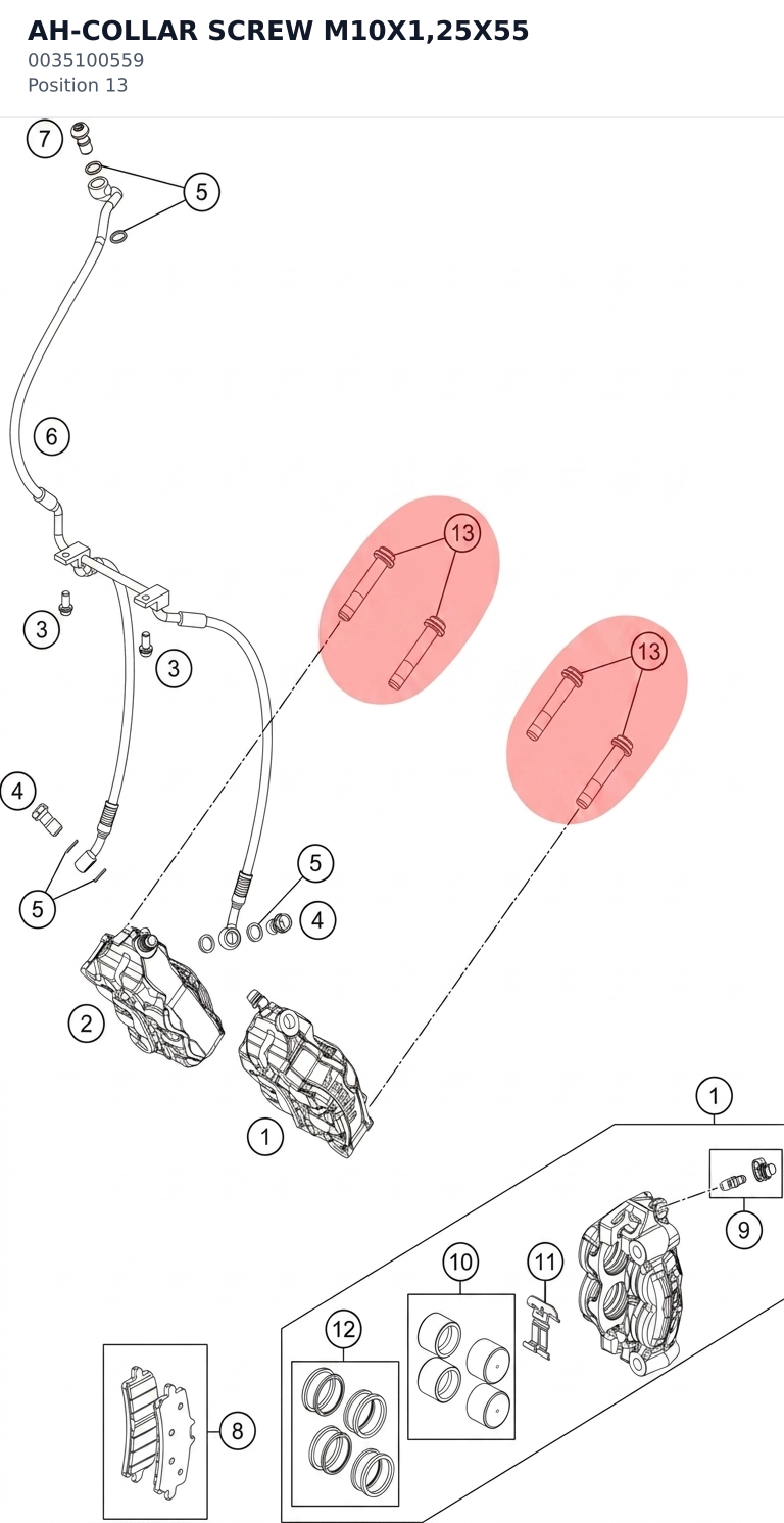 Diagram preview: AH-COLLAR SCREW M10X1,25X55 (0035100559)