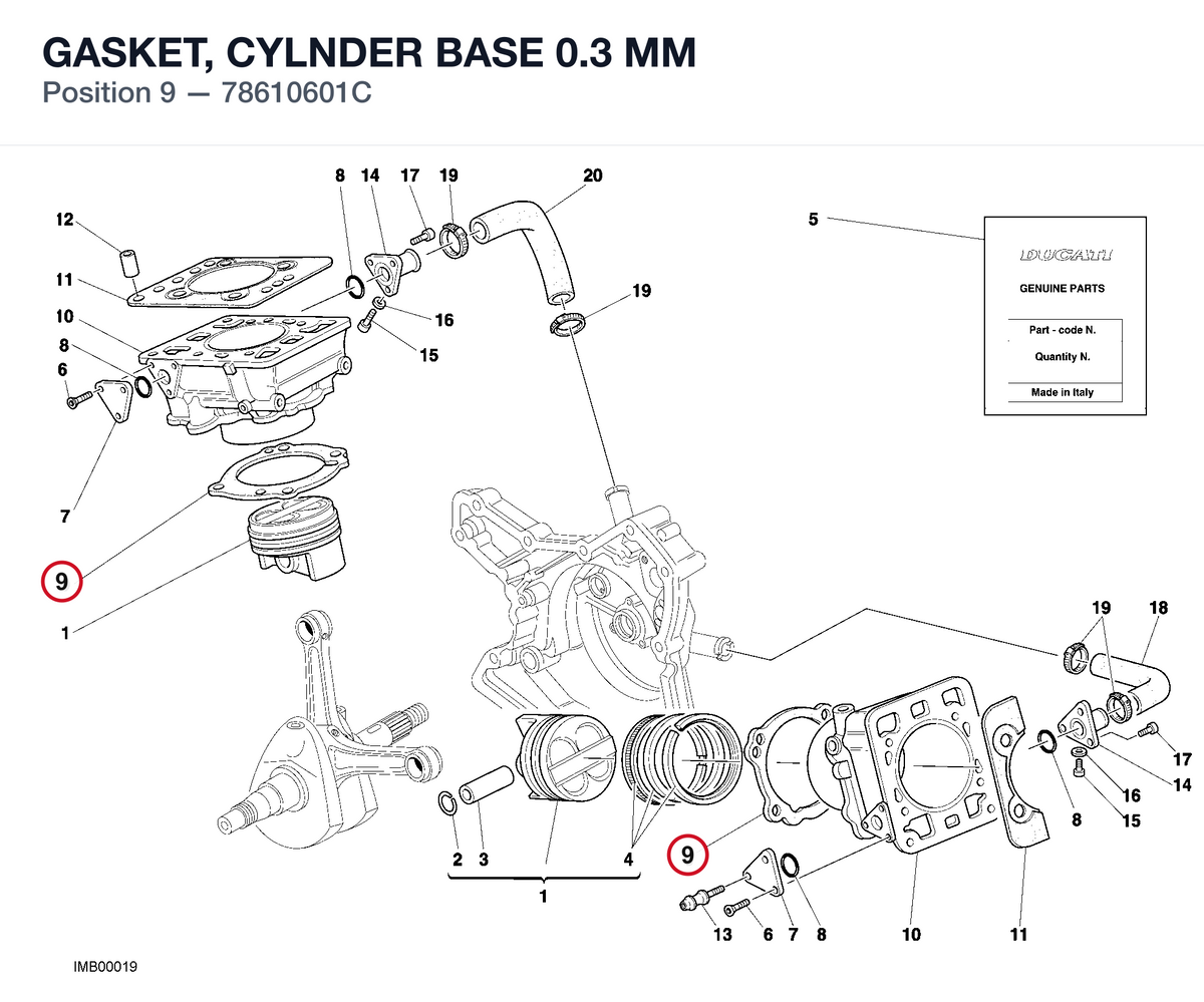 GASKET, CYLNDER BASE 0.3 MM