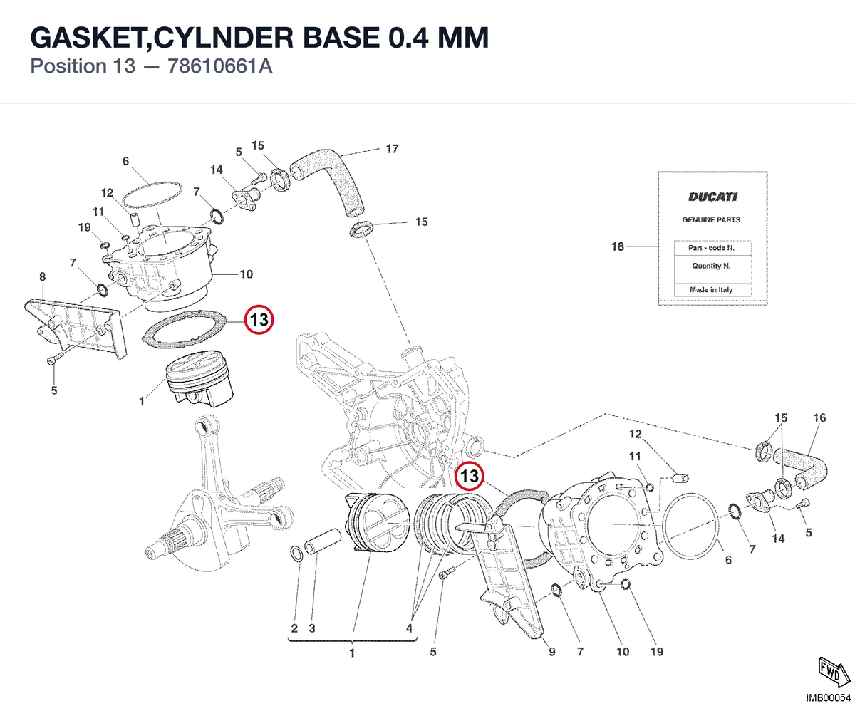 GASKET,CYLNDER BASE 0.4 MM 78610661A diagram position