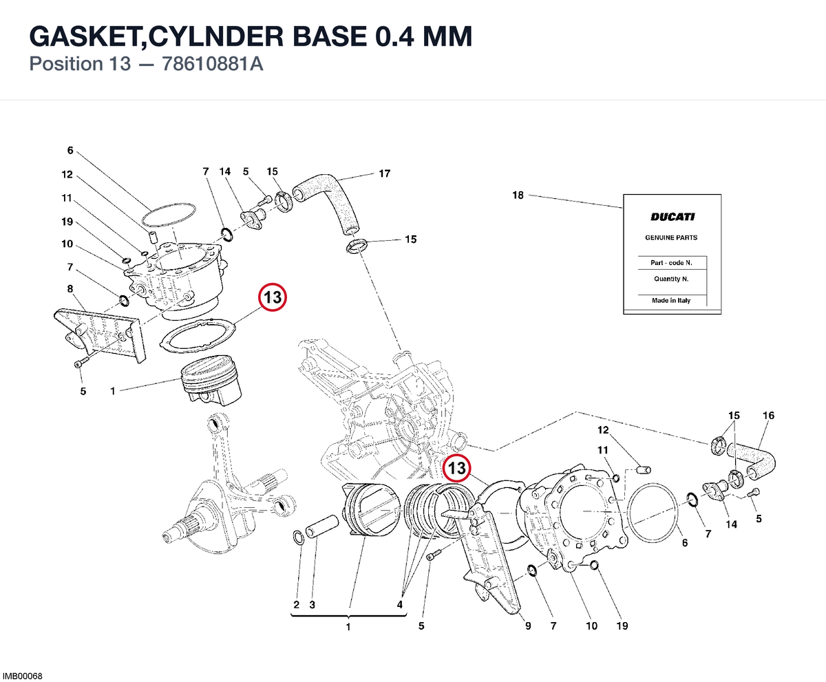 GASKET,CYLNDER BASE 0.4 MM 78610881A diagram position