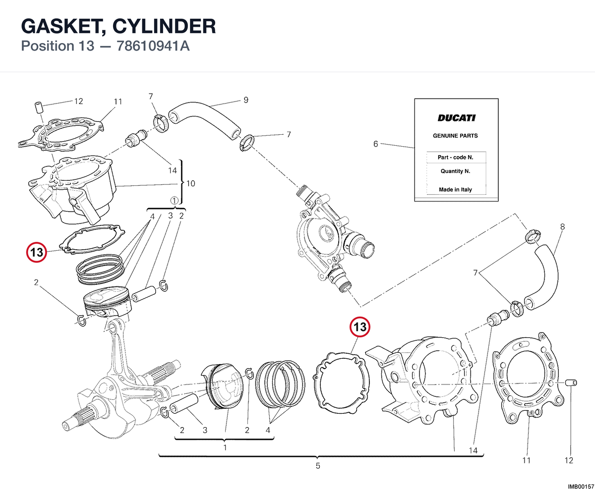 GASKET, CYLINDER 78610941A diagram position