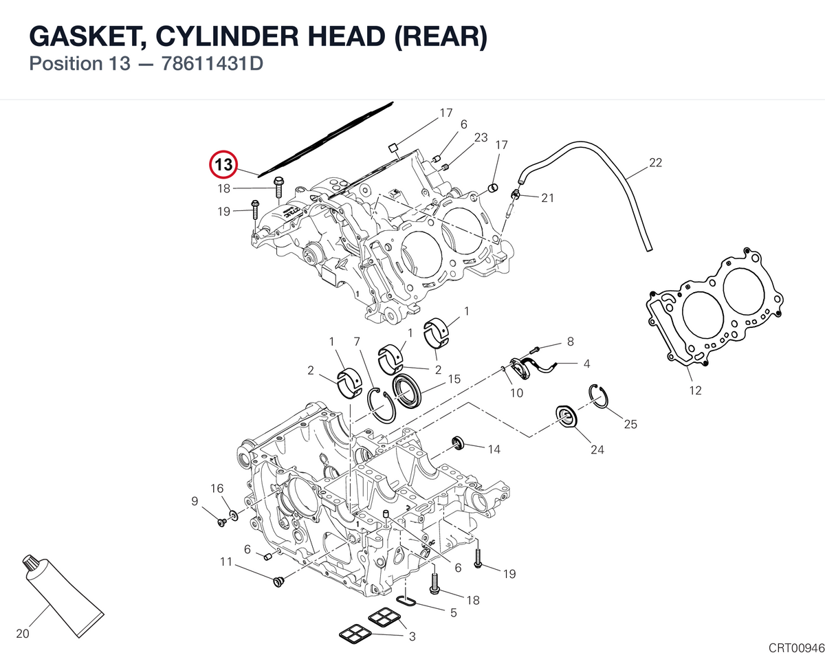 GASKET, CYLINDER HEAD (REAR) 78611431D diagram position