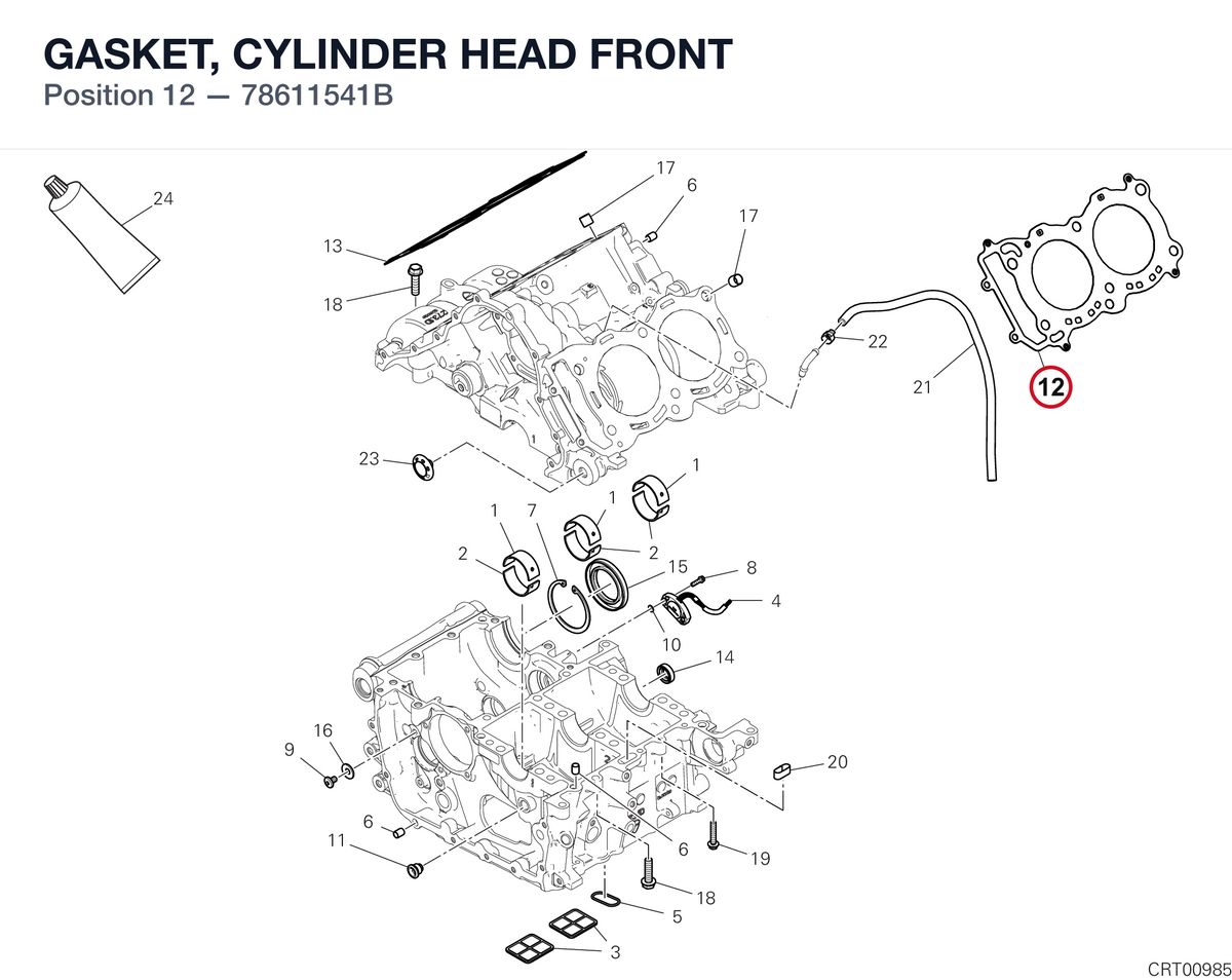 GASKET, CYLINDER HEAD FRONT 78611541B diagram position