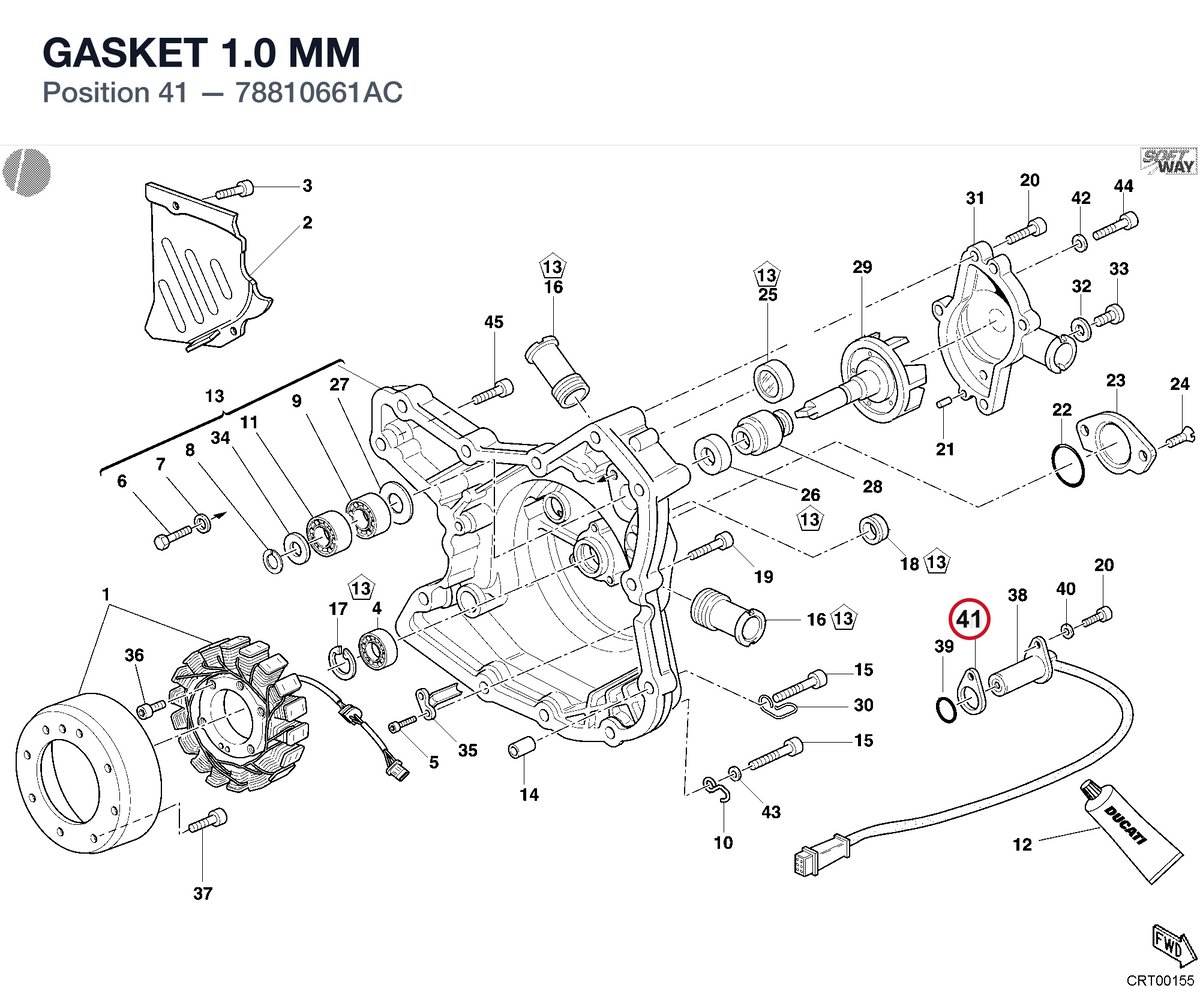 GASKET 1.0 MM 78810661AC diagram position