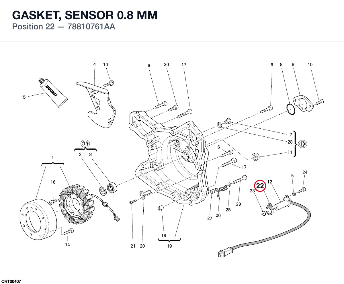 GASKET, SENSOR 0.8 MM