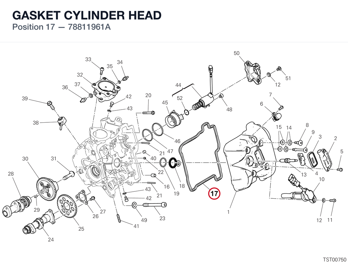 GASKET CYLINDER HEAD 78811961A diagram position