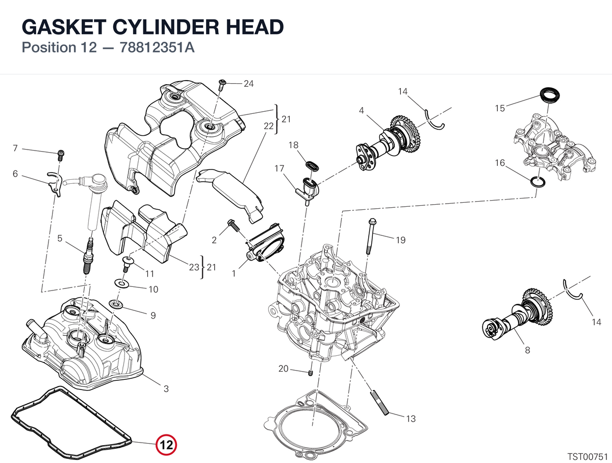 GASKET CYLINDER HEAD 78812351A diagram position