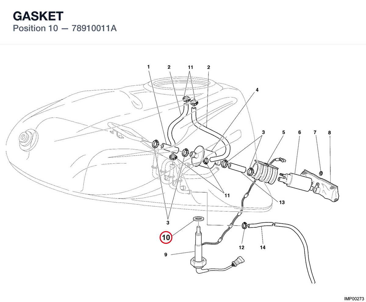 GASKET 78910011A diagram position