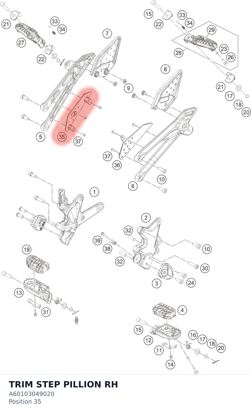 Diagram preview: TRIM STEP PILLION RH (A60103049020)