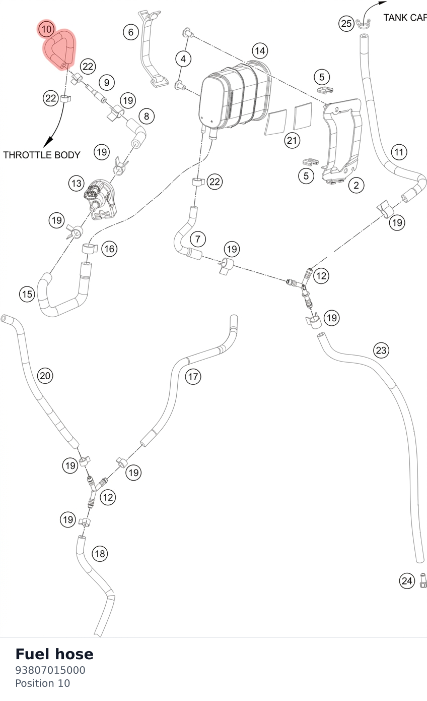 Diagram preview: Fuel hose (93807015000)