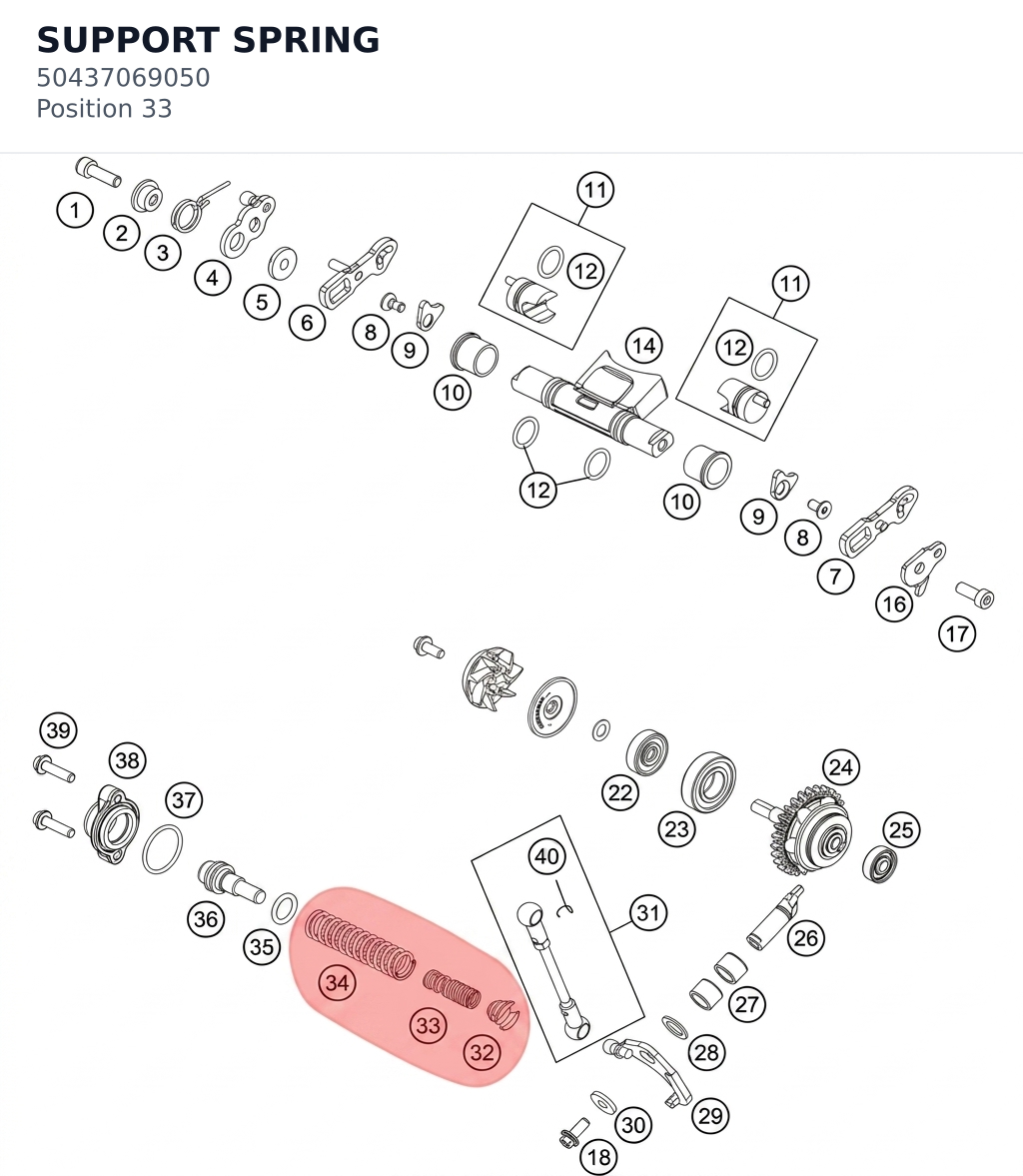 Diagram preview: SUPPORT SPRING (50437069050)