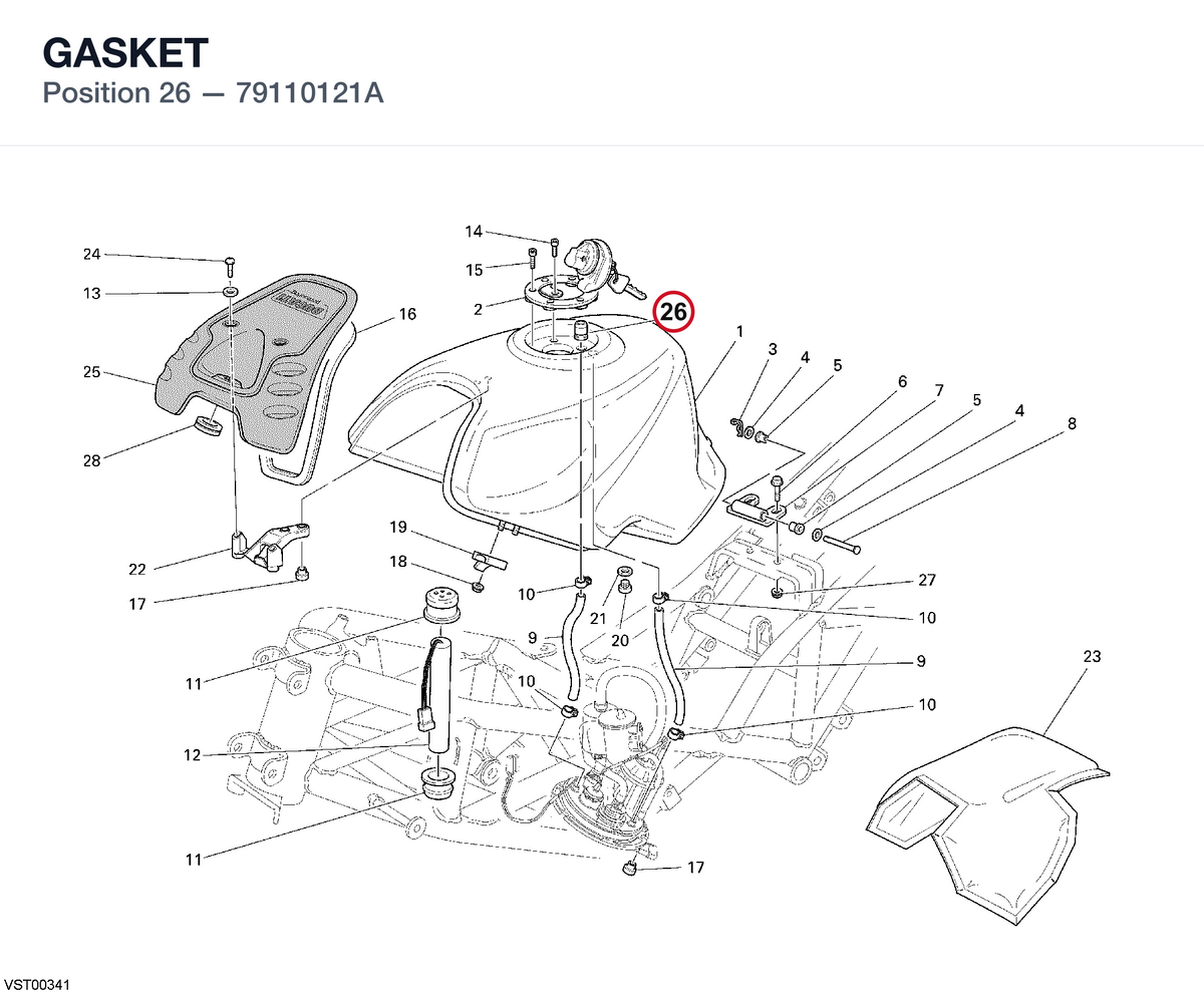 GASKET 79110121A diagram position