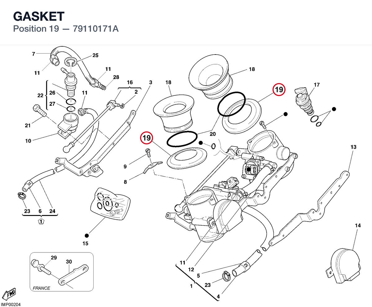 GASKET 79110171A diagram position