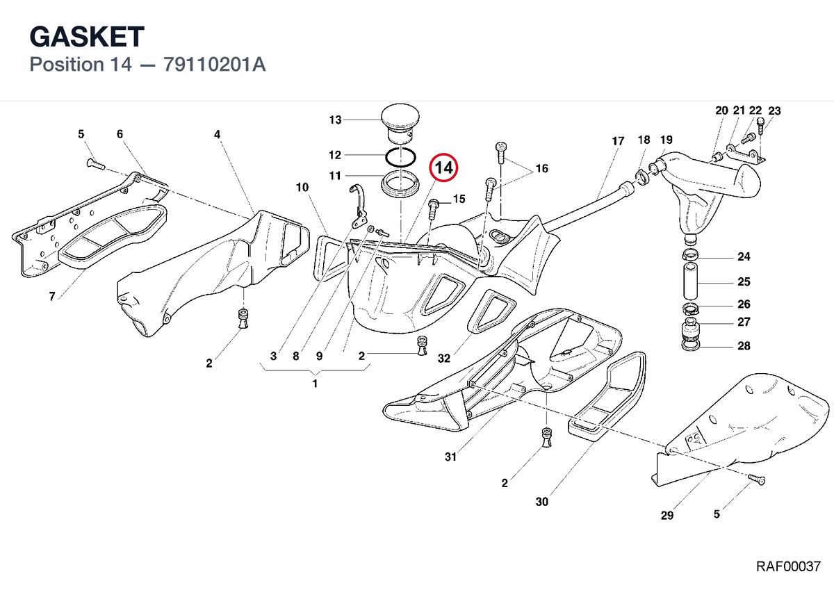 GASKET 79110201A diagram position