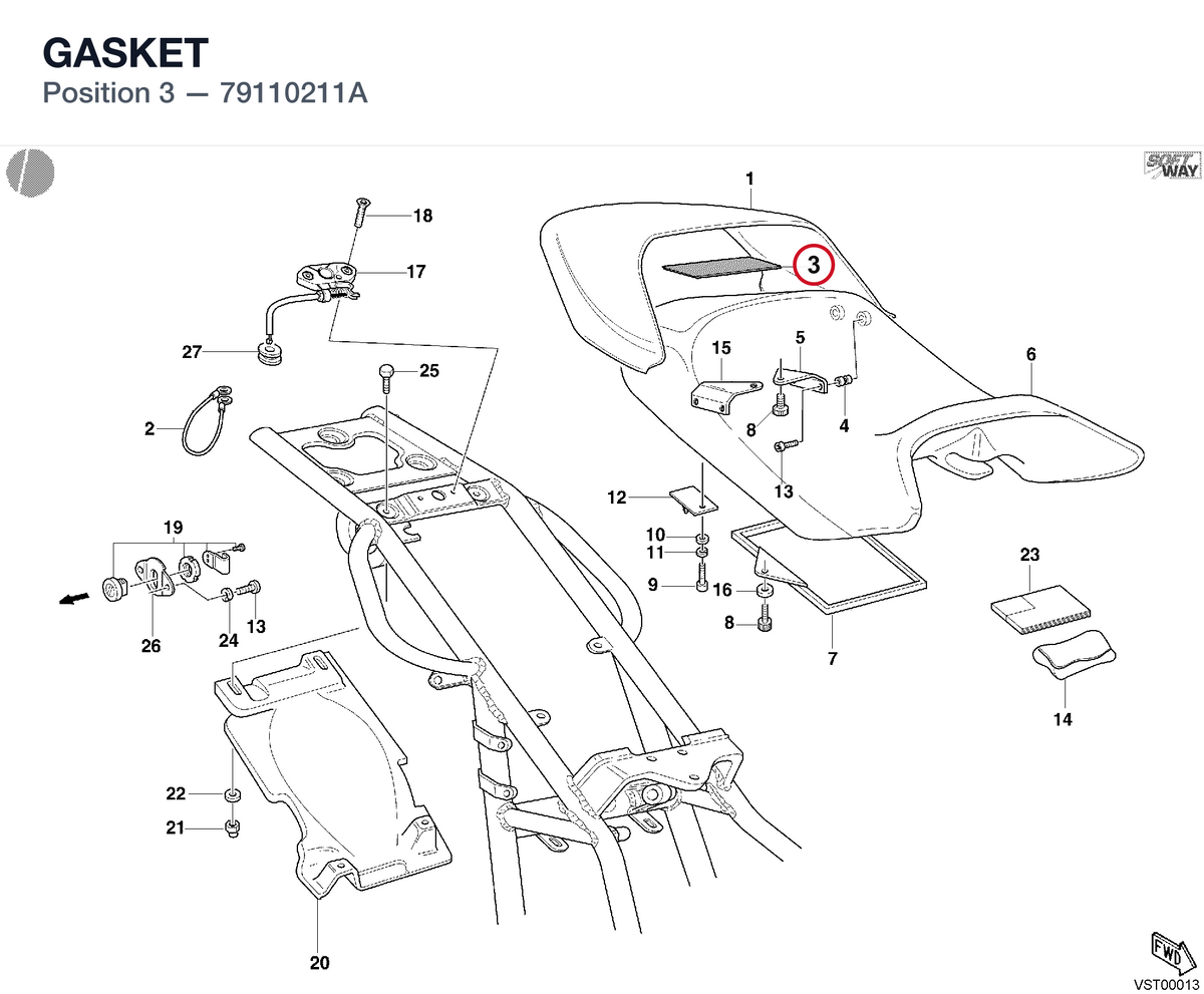 GASKET 79110211A diagram position