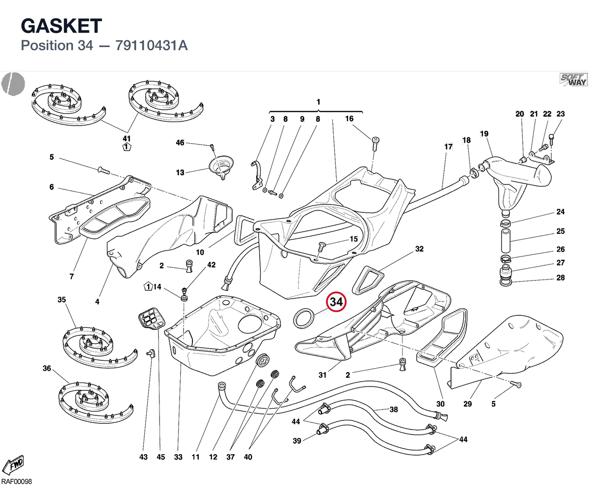 GASKET 79110431A diagram position