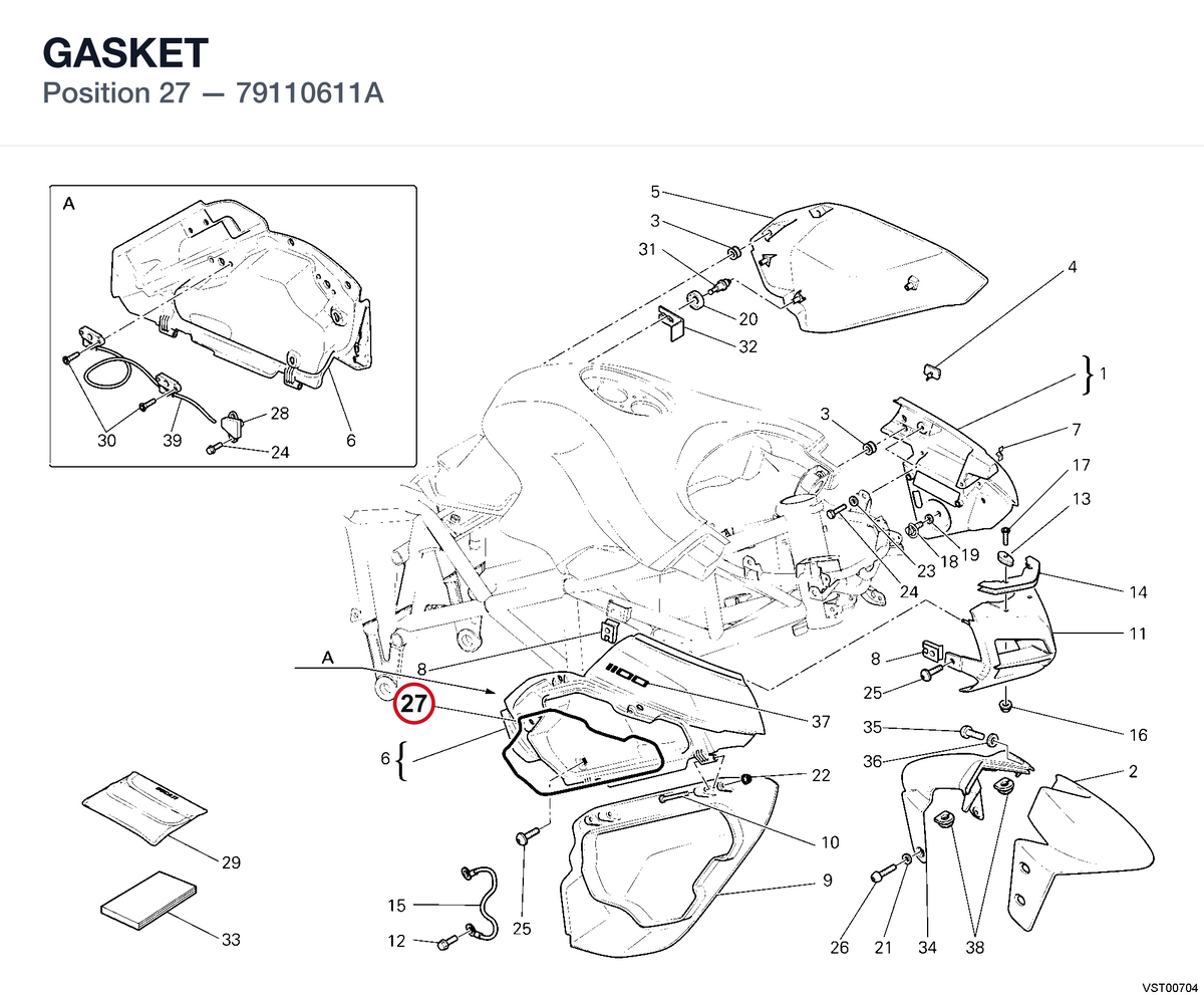 GASKET 79110611A diagram position
