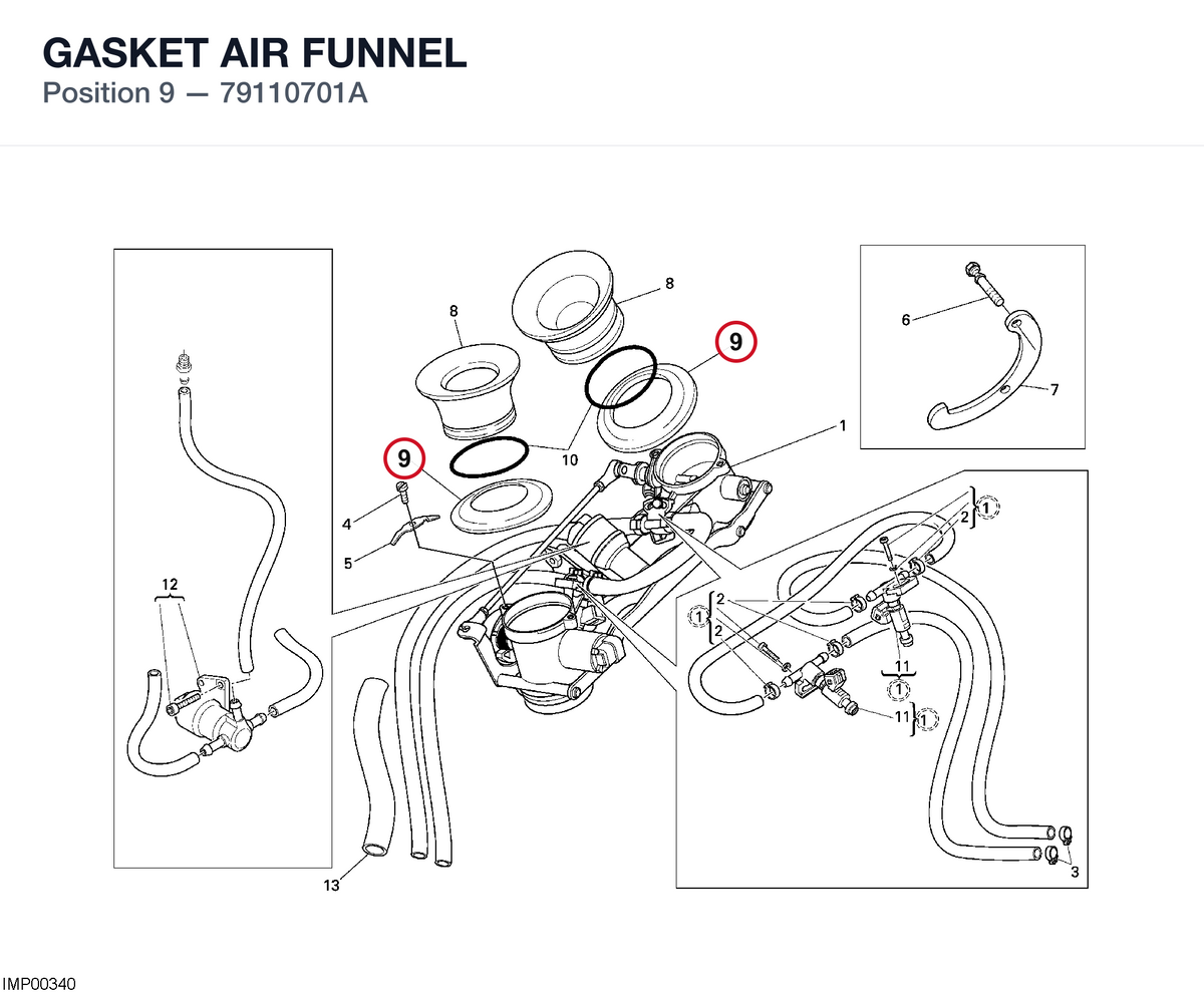 GASKET AIR FUNNEL 79110701A diagram position