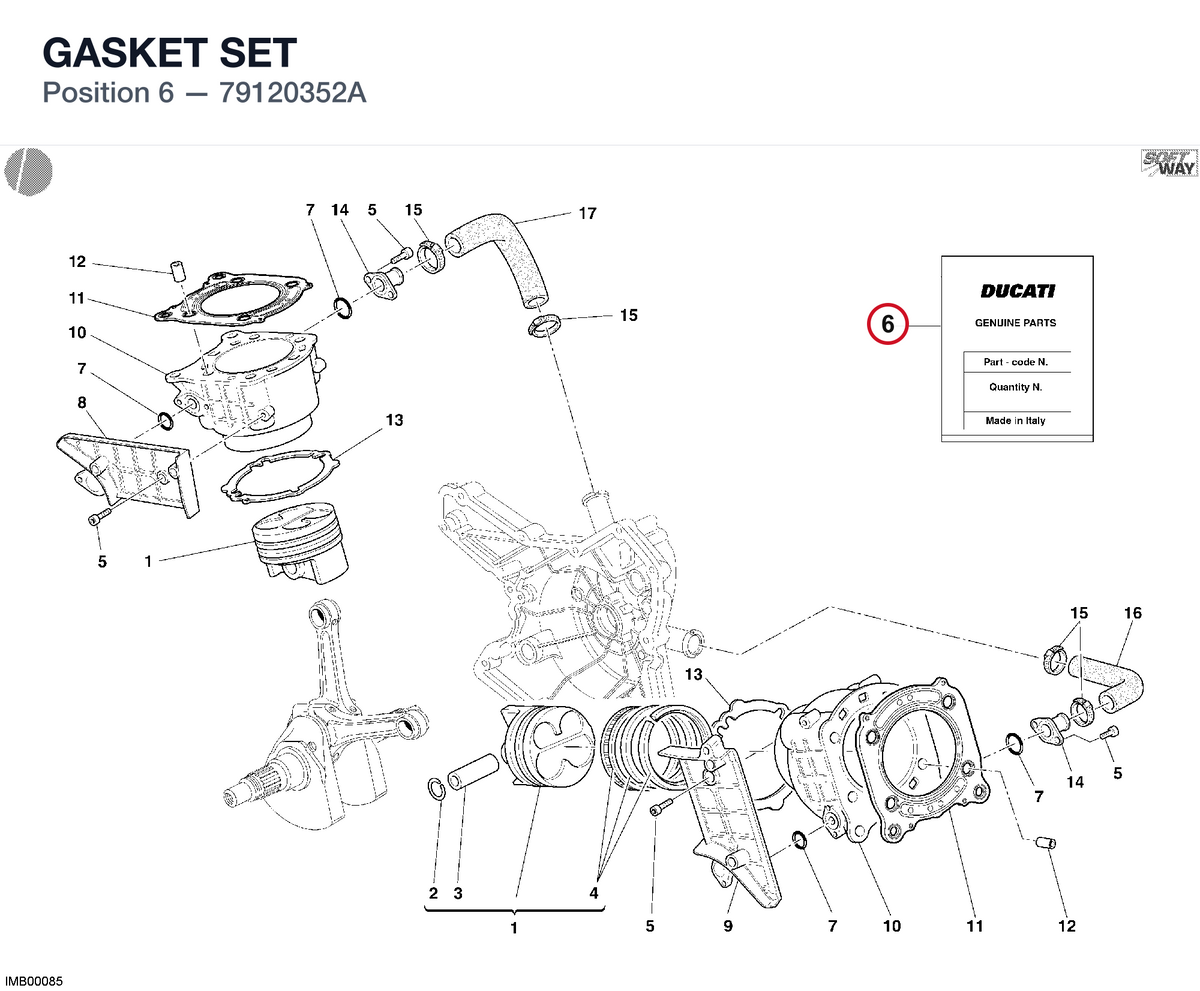GASKET SET 79120352A diagram position