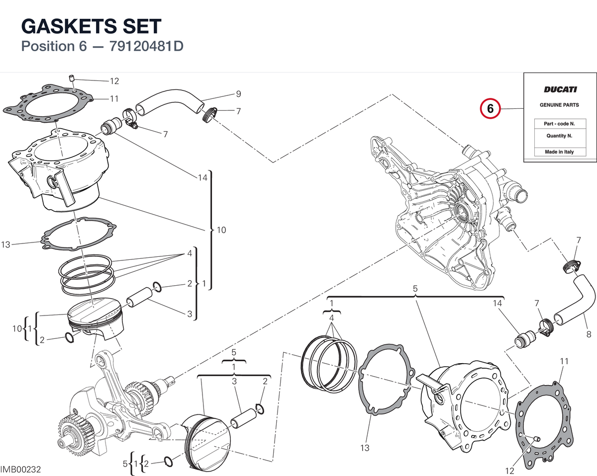GASKETS SET 79120481D diagram position