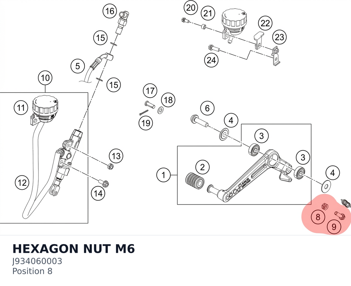 Diagram preview: HEXAGON NUT M6 (J934060003)