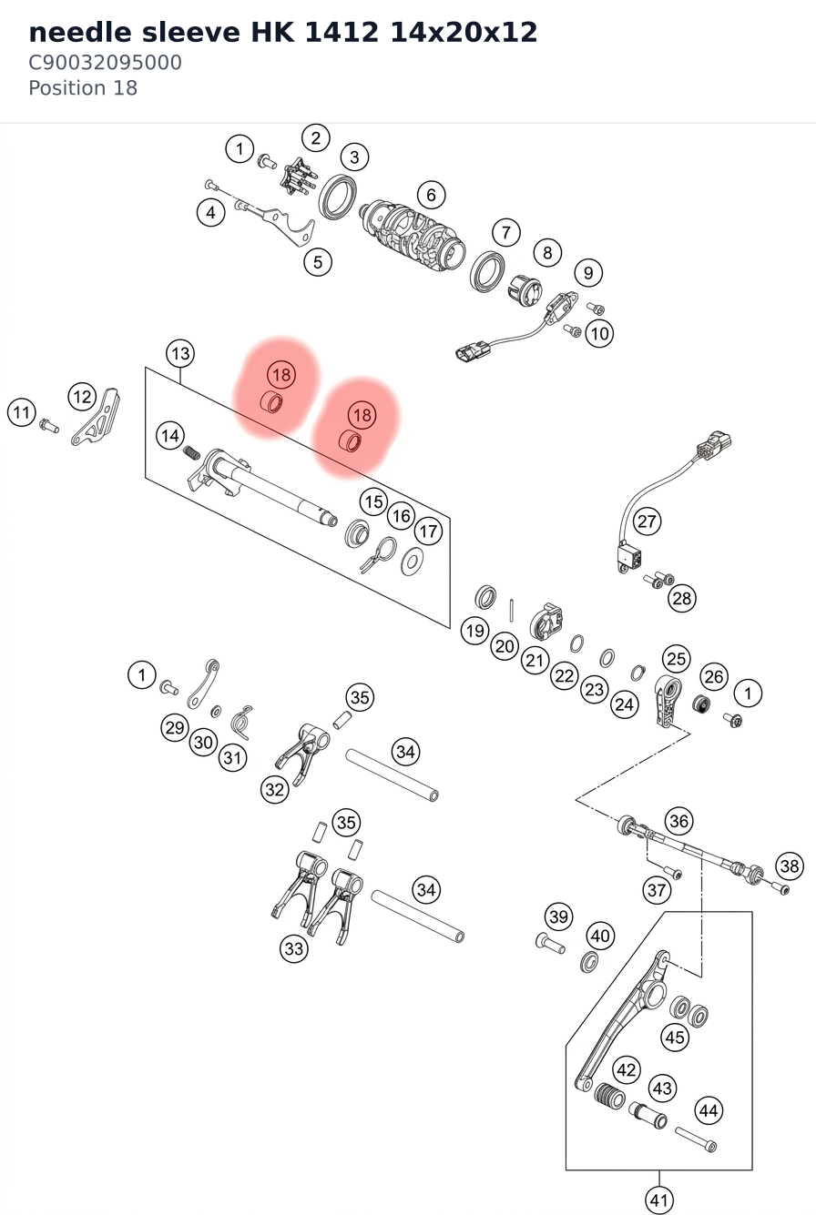 Diagram preview: needle sleeve HK 1412 14x20x12 (C90032095000)