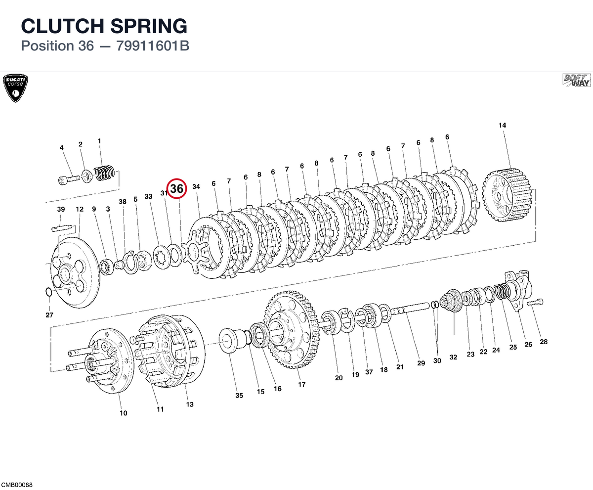 CLUTCH SPRING 79911601B diagram position