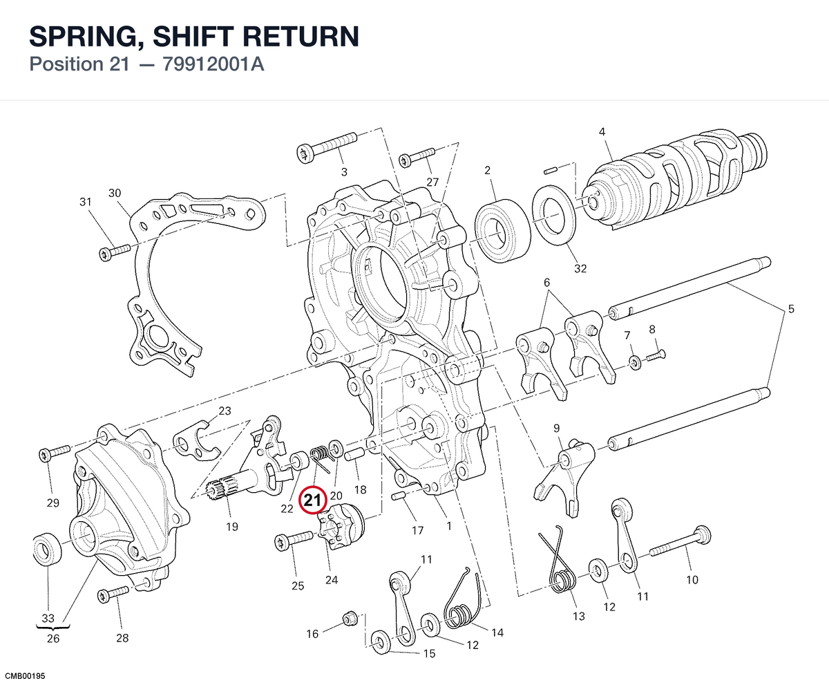 SPRING, SHIFT RETURN 79912001A diagram position