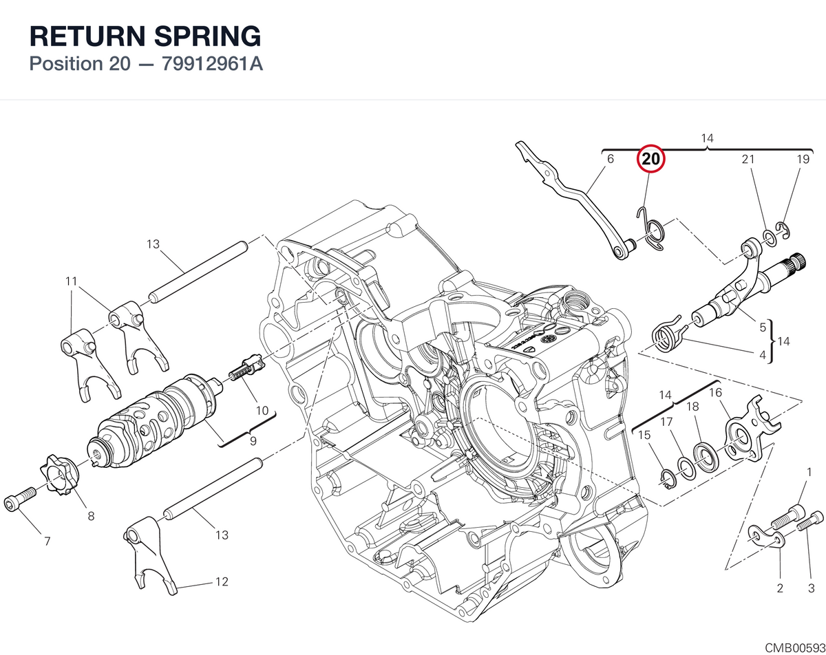 RETURN SPRING 79912961A diagram position