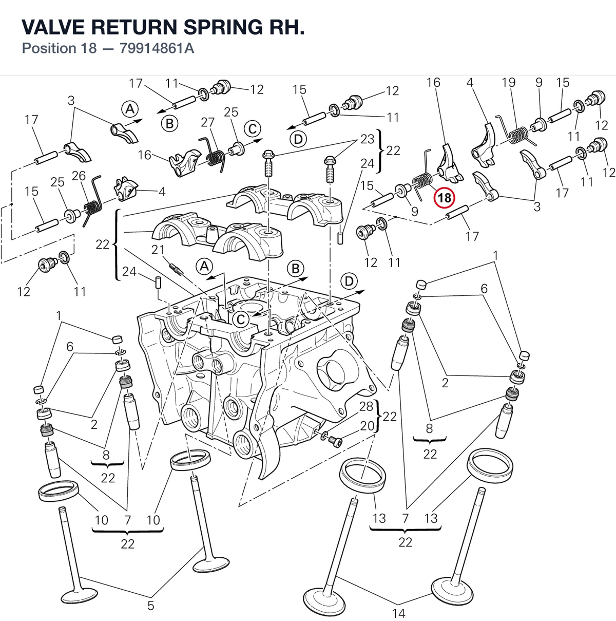VALVE RETURN SPRING RH. 79914861A diagram position