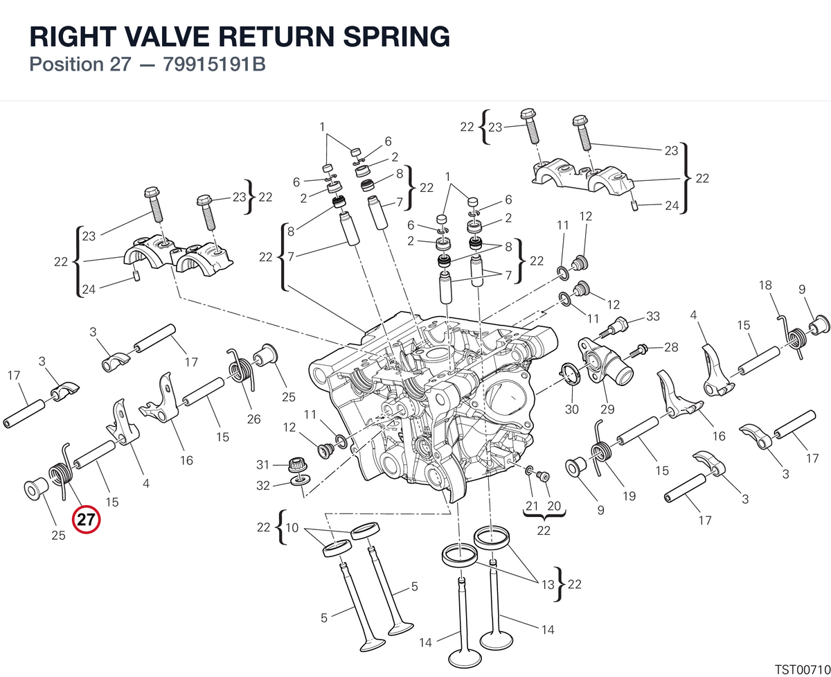 RIGHT VALVE RETURN SPRING 79915191B diagram position