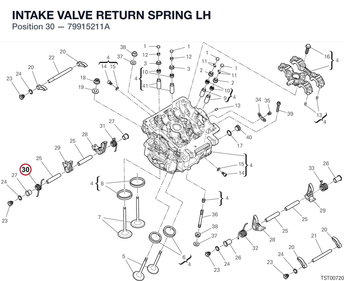INTAKE VALVE RETURN SPRING LH 79915211A diagram position