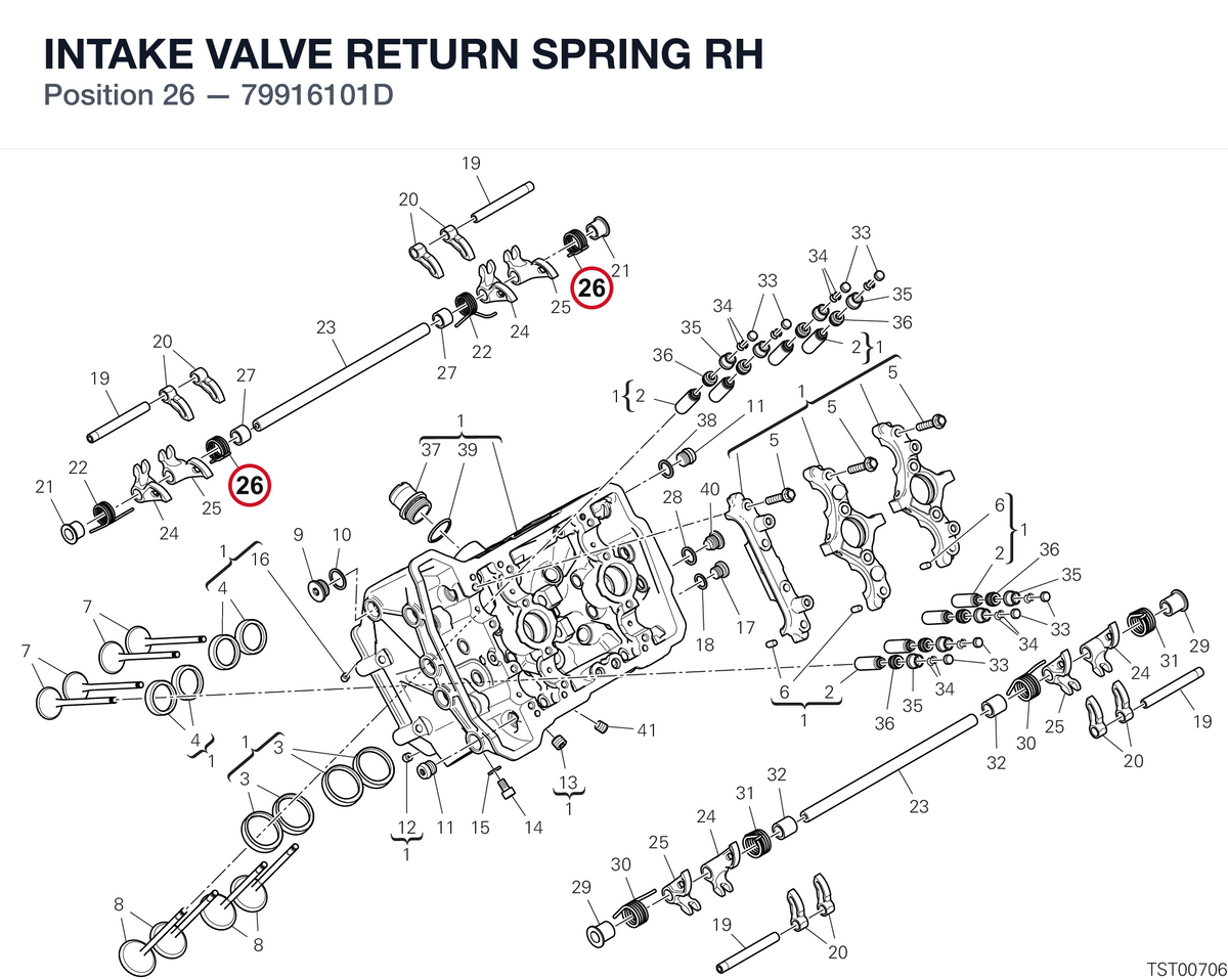 INTAKE VALVE RETURN SPRING RH 79916101D diagram position