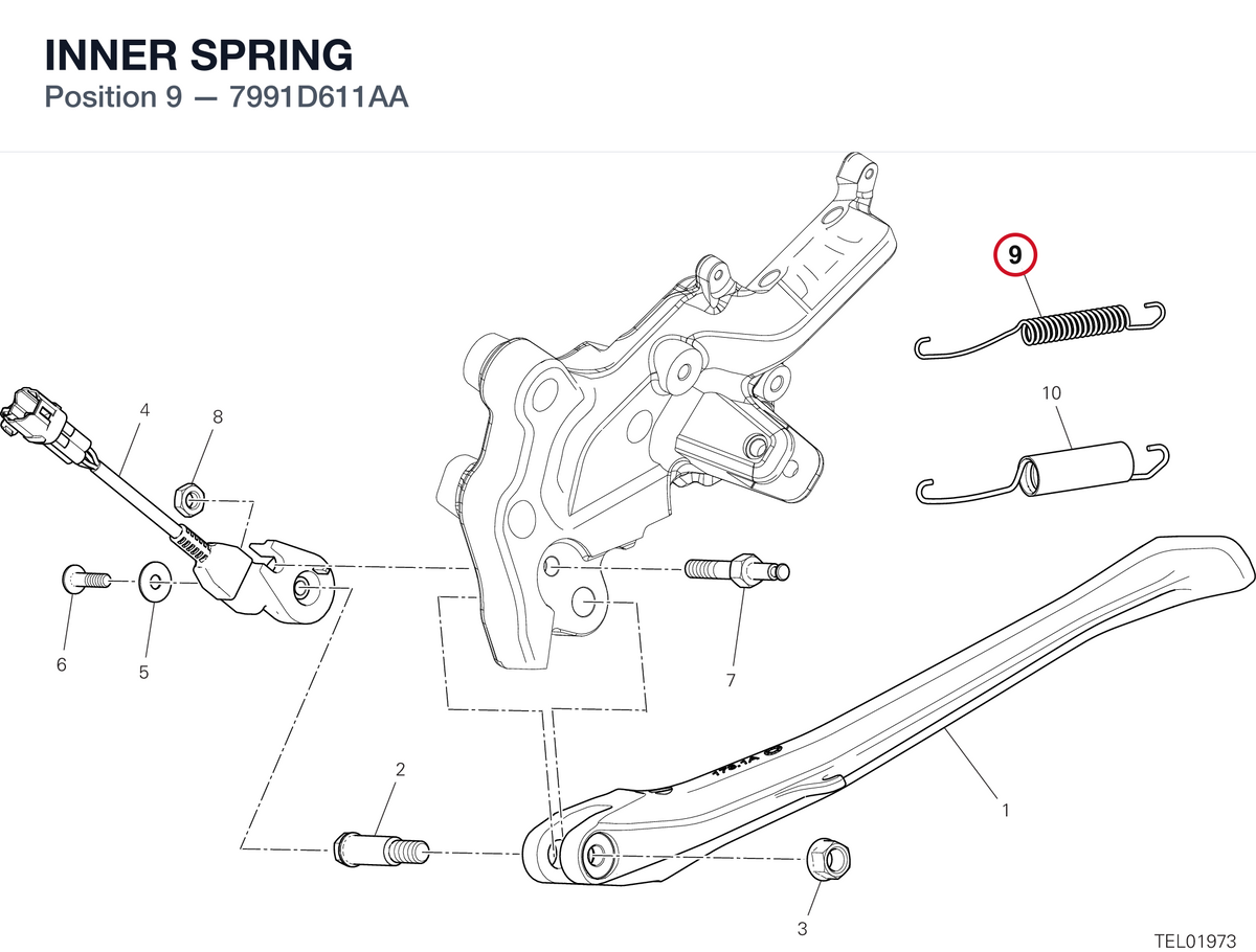 INNER SPRING 7991D611AA diagram position