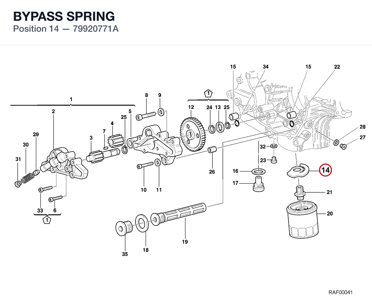 BYPASS SPRING 79920771A diagram position