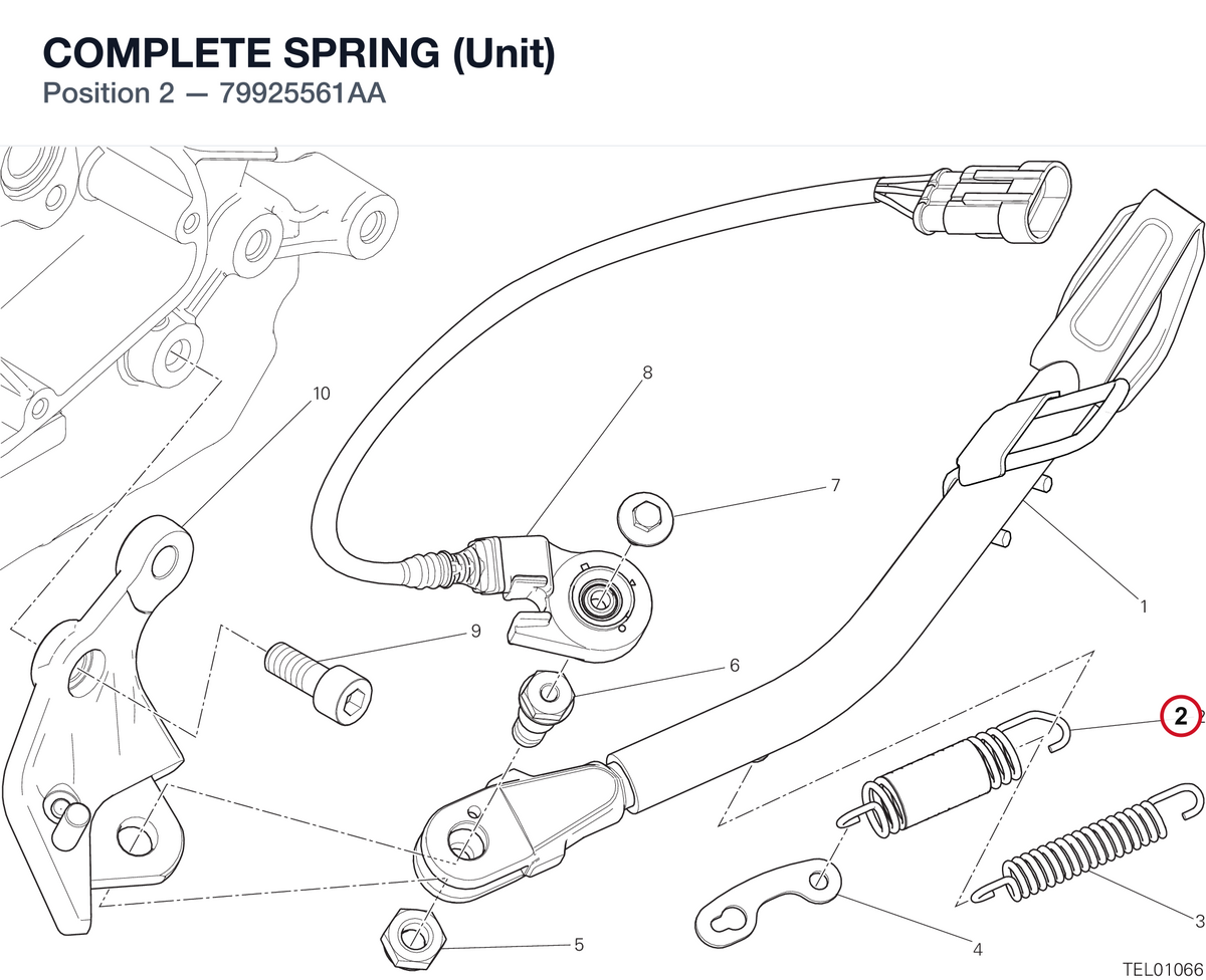 COMPLETE SPRING (Unit) 79925561AA diagram position