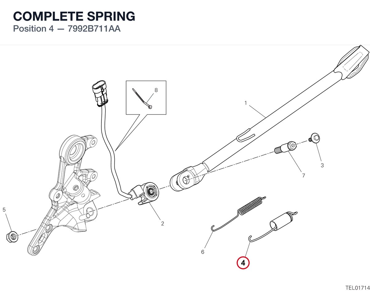 COMPLETE SPRING 7992B711AA diagram position