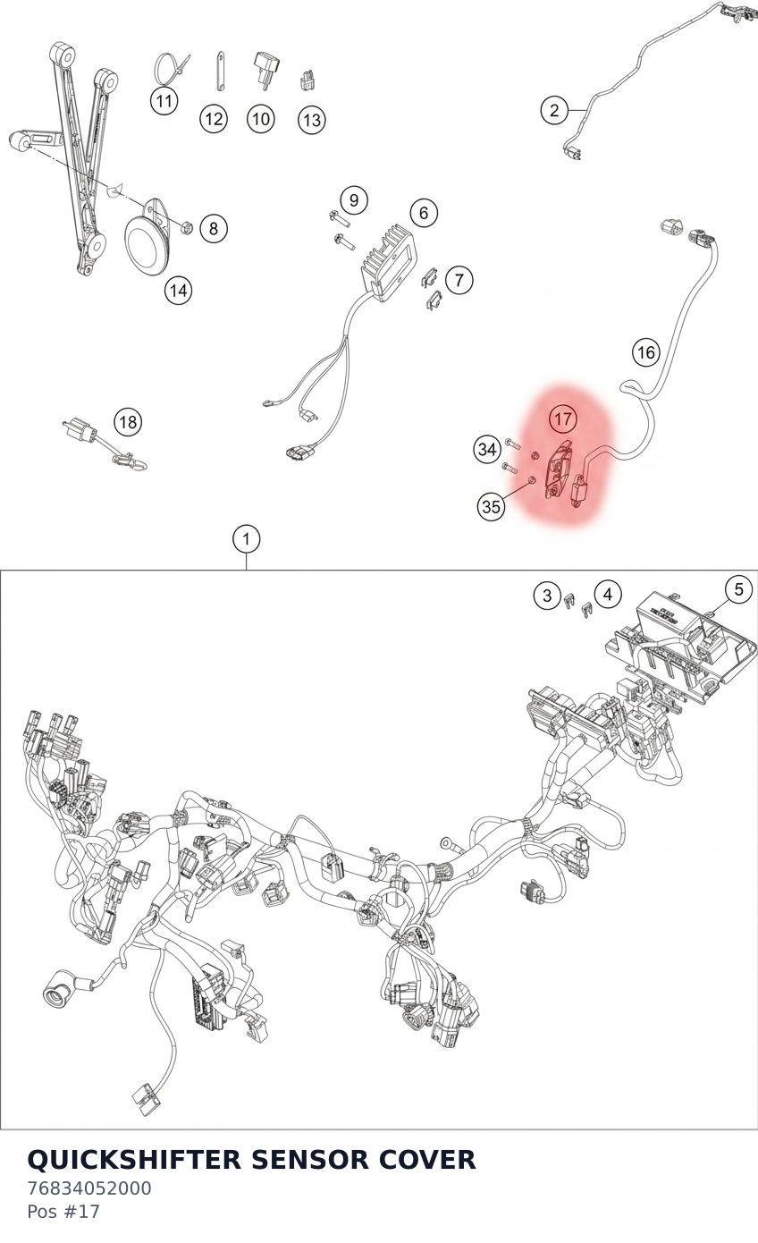 Diagram preview: QUICKSHIFTER SENSOR COVER (76834052000)