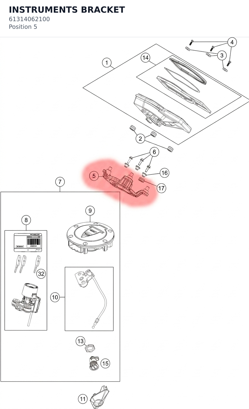 Diagram preview: INSTRUMENTS BRACKET (61314062100)