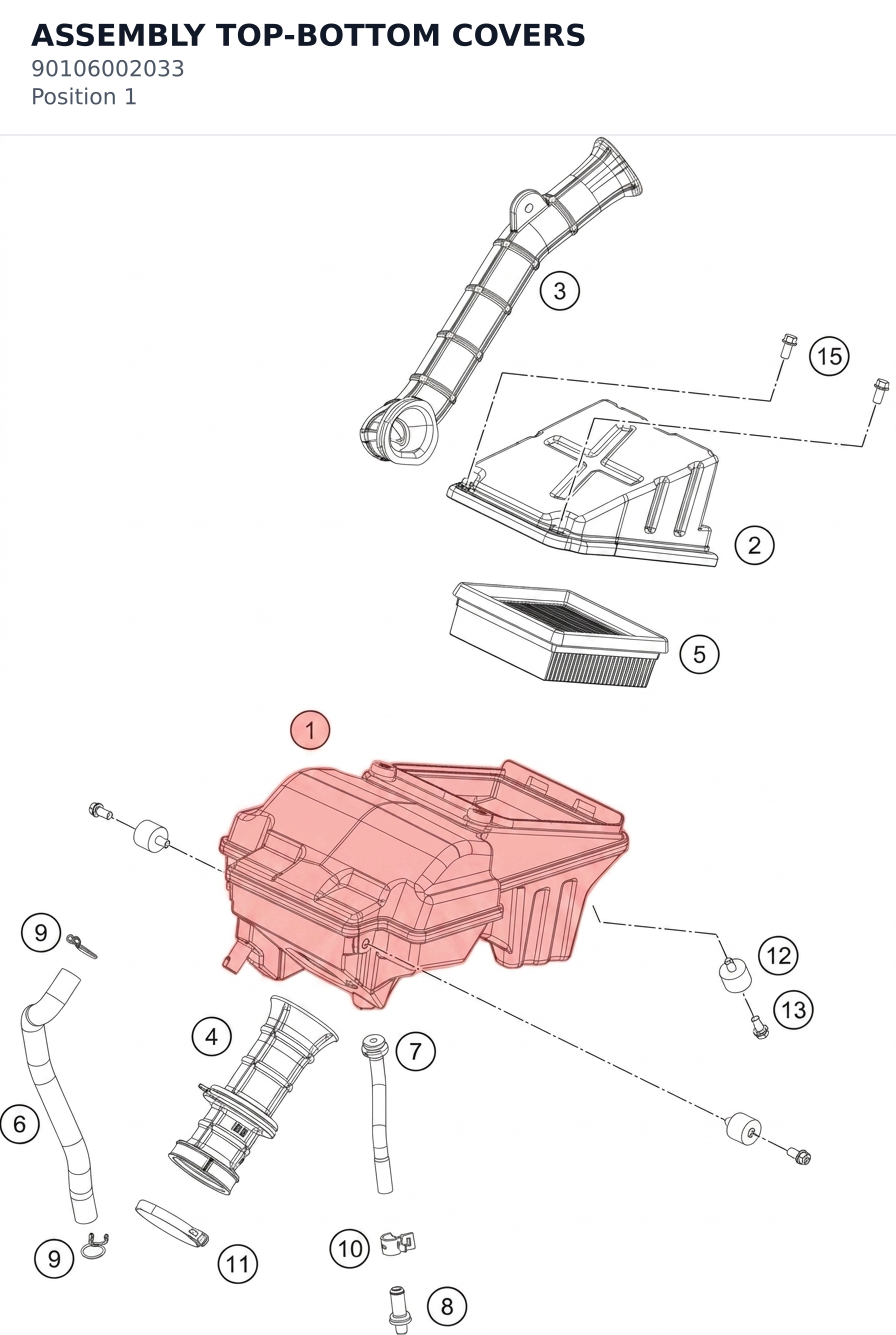 Diagram preview: ASSEMBLY TOP-BOTTOM COVERS (90106002033)