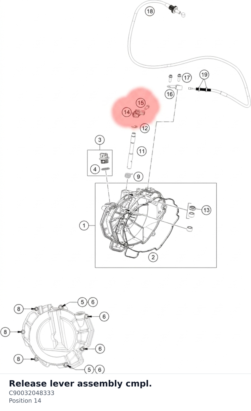 Diagram preview: Release lever assembly cmpl. (C90032048333)