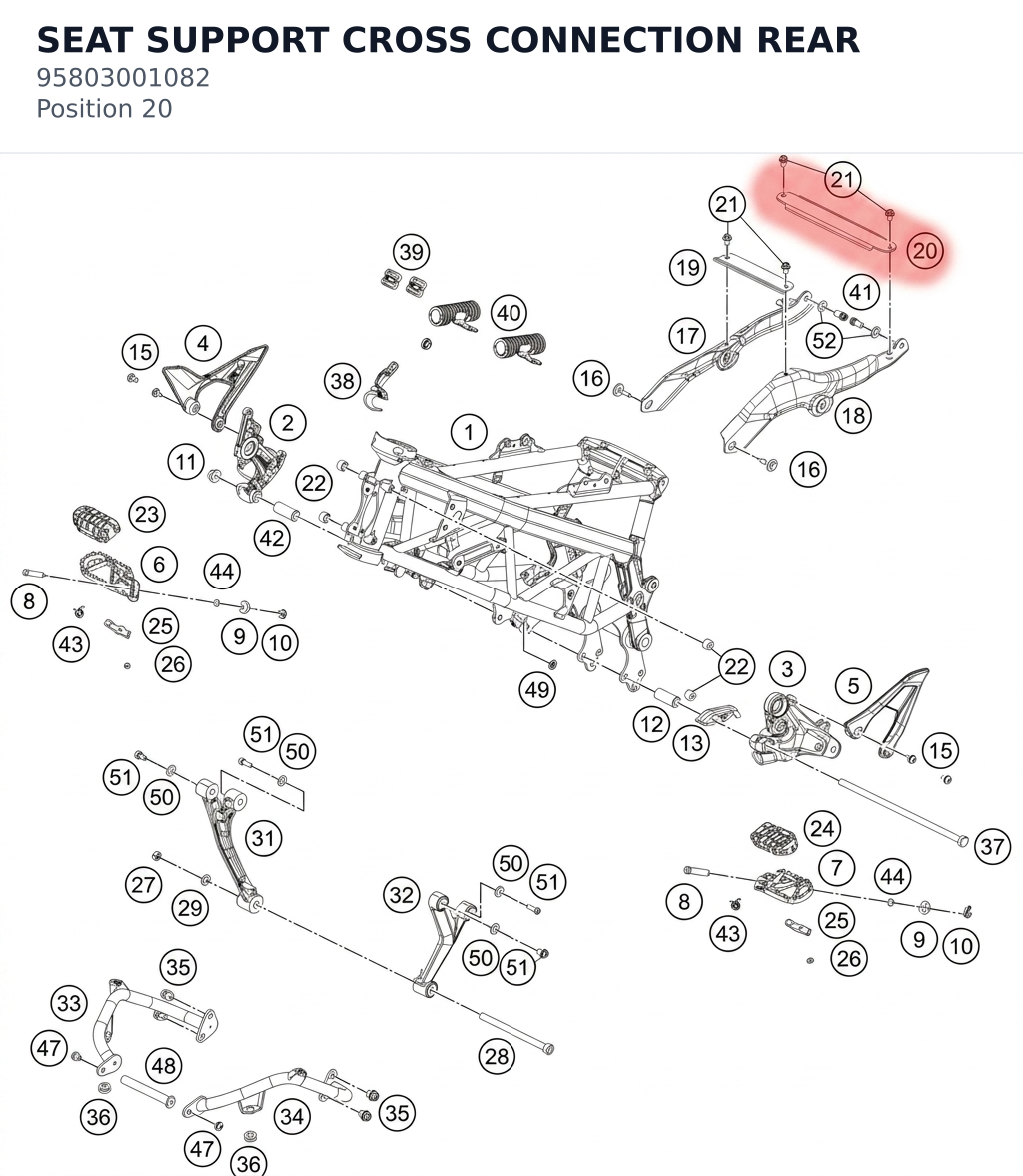 Diagram preview: SEAT SUPPORT CROSS CONNECTION REAR (95803001082)