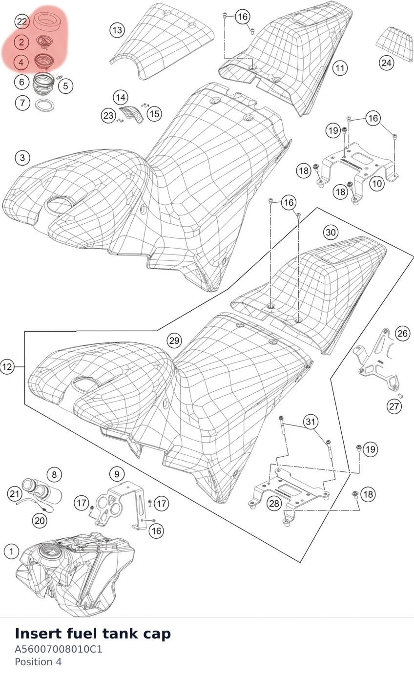 Diagram preview: Insert fuel tank cap (A56007008010C1)