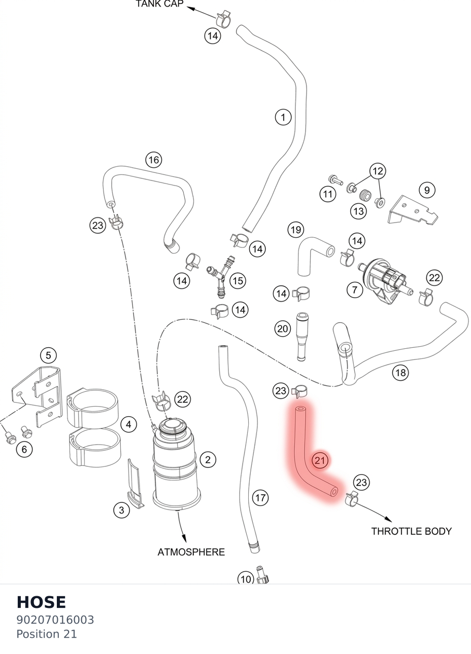 Diagram preview: HOSE (90207016003)