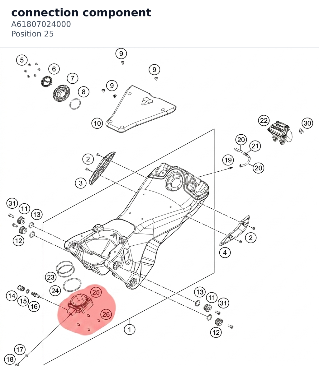 Diagram preview: connection component (A61807024000)