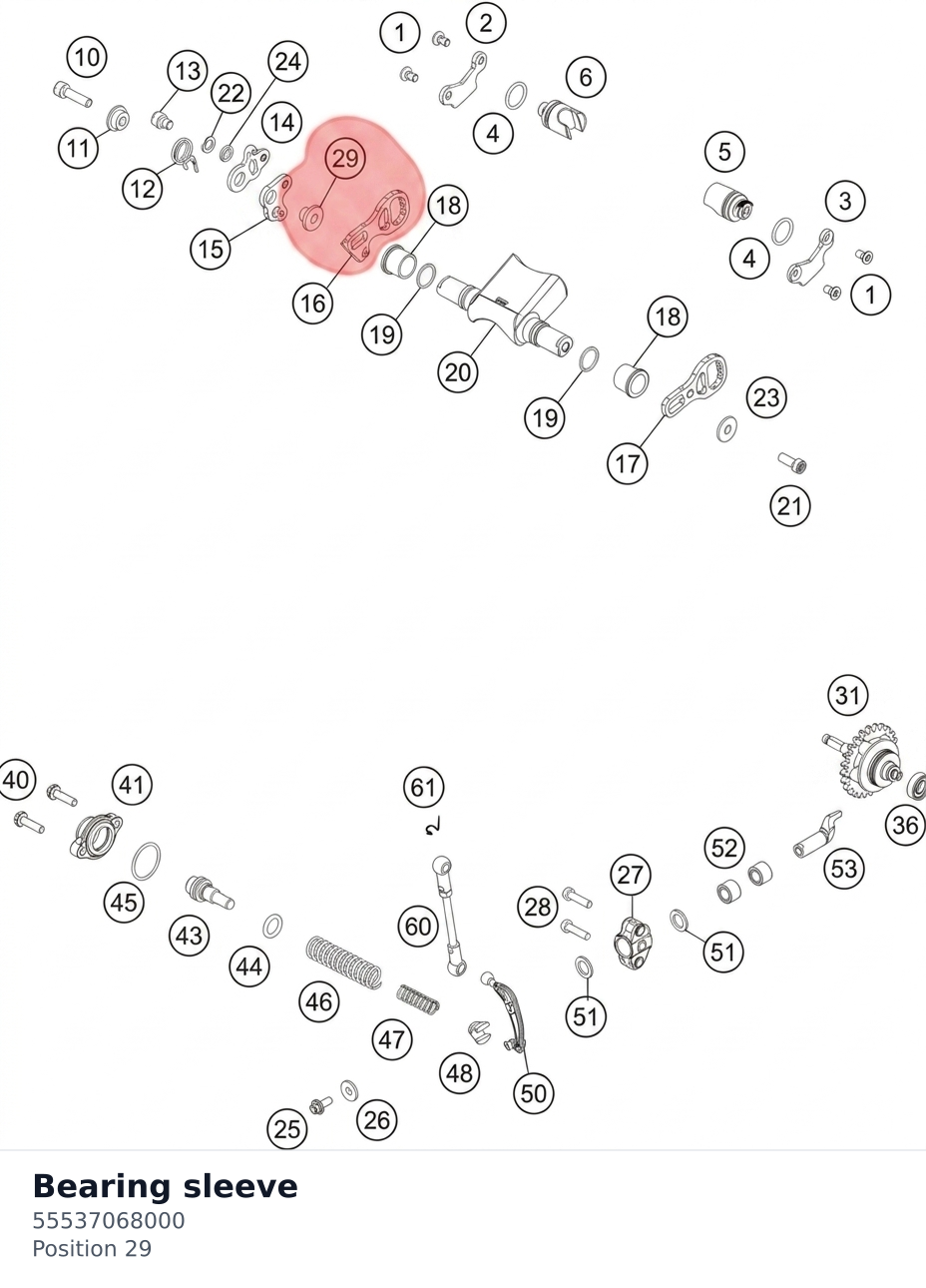 Diagram preview: Bearing sleeve (55537068000)