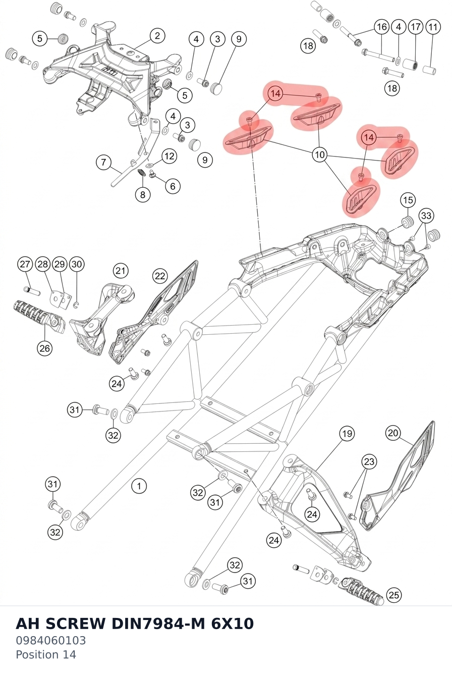 Diagram preview: AH SCREW DIN7984-M 6X10 (0984060103)
