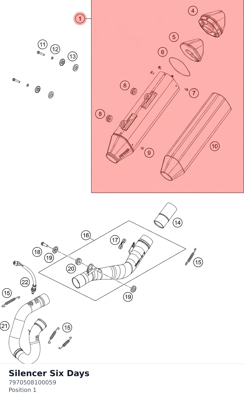 Diagram preview: Silencer Six Days (7970508100059)
